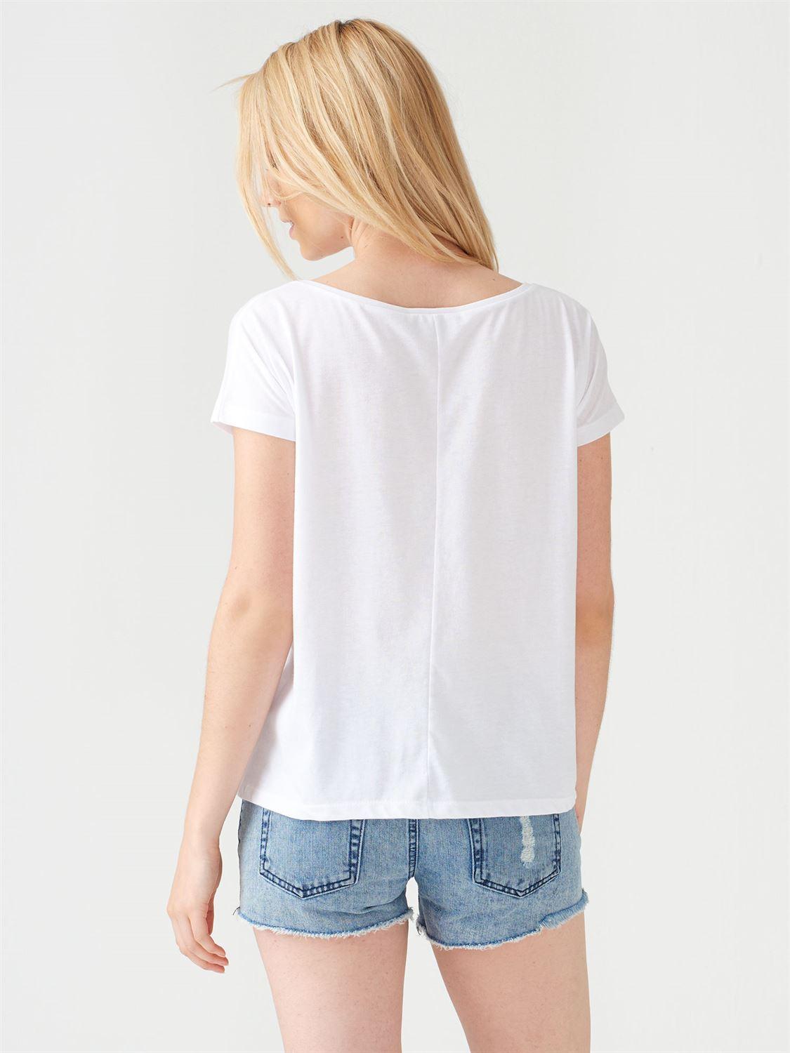 2557 Taş İşlemeli T-Shirt-Beyaz
