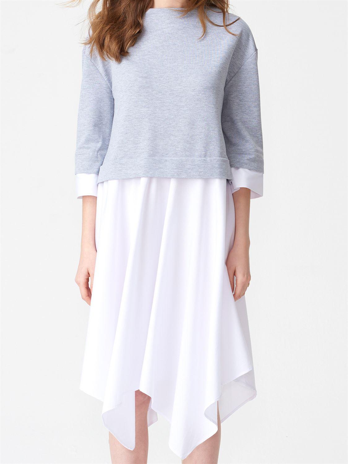 11065 İkili Sweatshirt Elbise-Gri