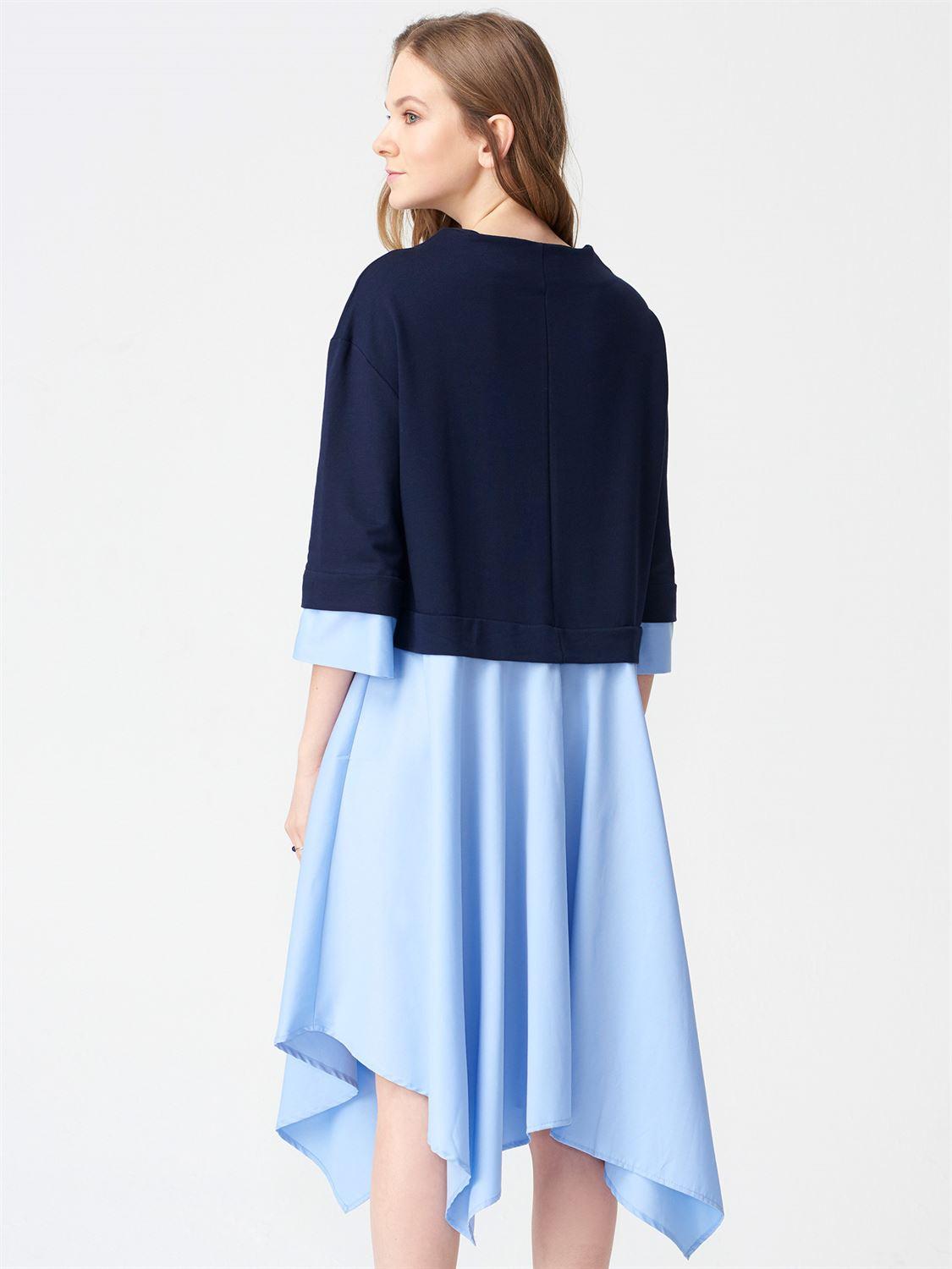 11065 İkili Sweatshirt Elbise-Lacivert