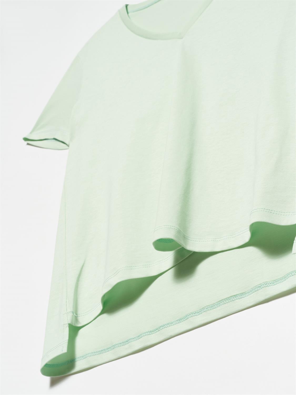 3470 V Yaka Basic T-Shirt-Açık Yeşil