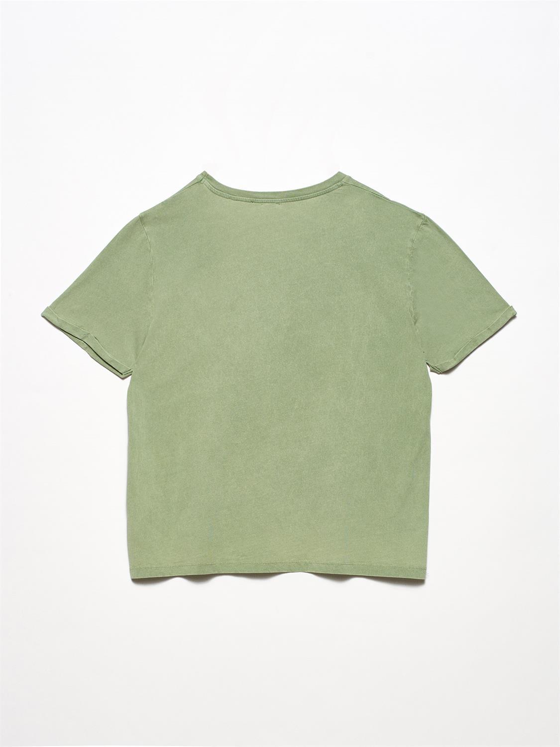 3520 Parça Boya Basic Tshirt-Haki