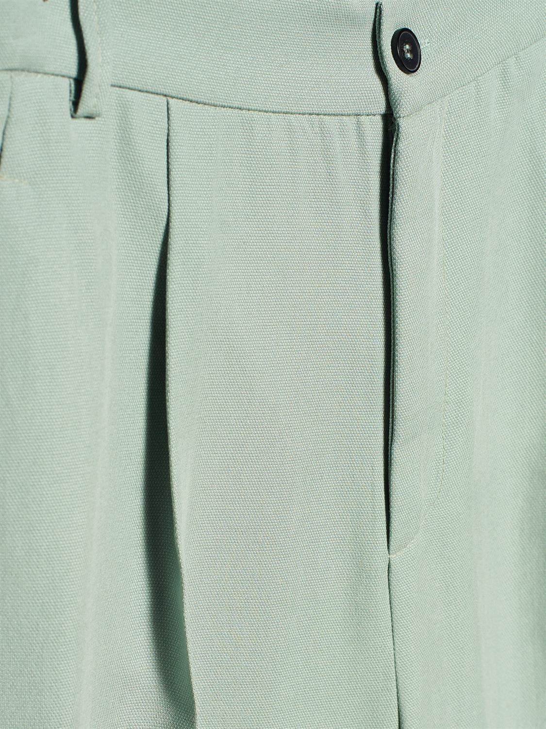 7874 Önü Pilili Duble Paça Yüksek Bel Pantolon-Mint