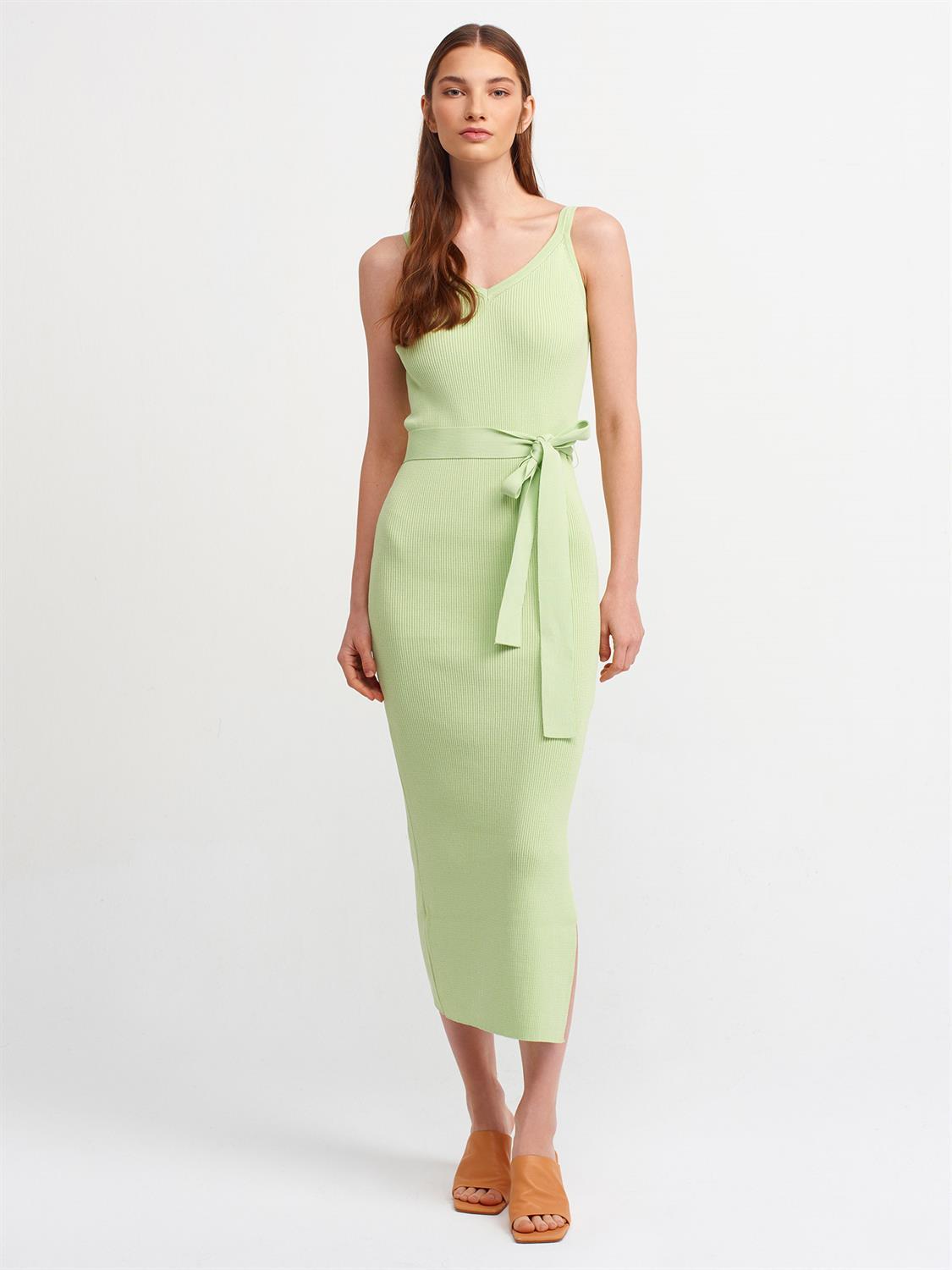 2616 Askılı Elbise-Yeşil