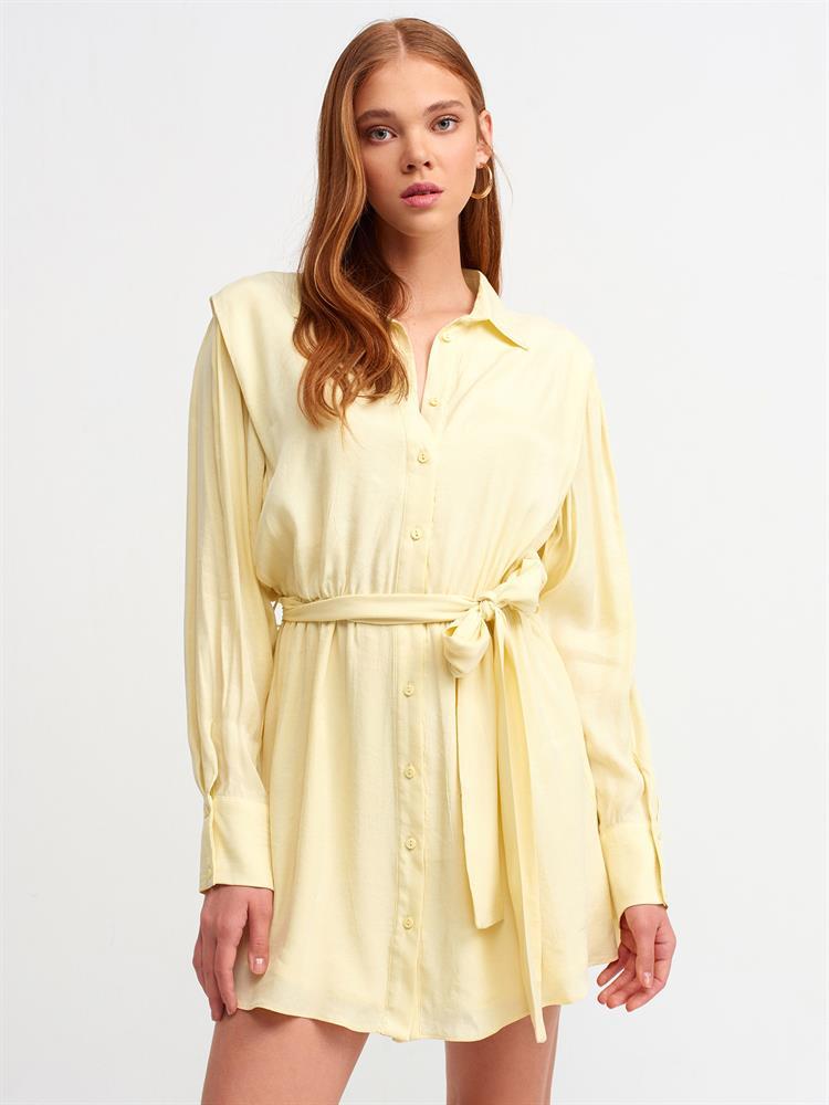 9079 Gömlek Elbise-T.Sarı
