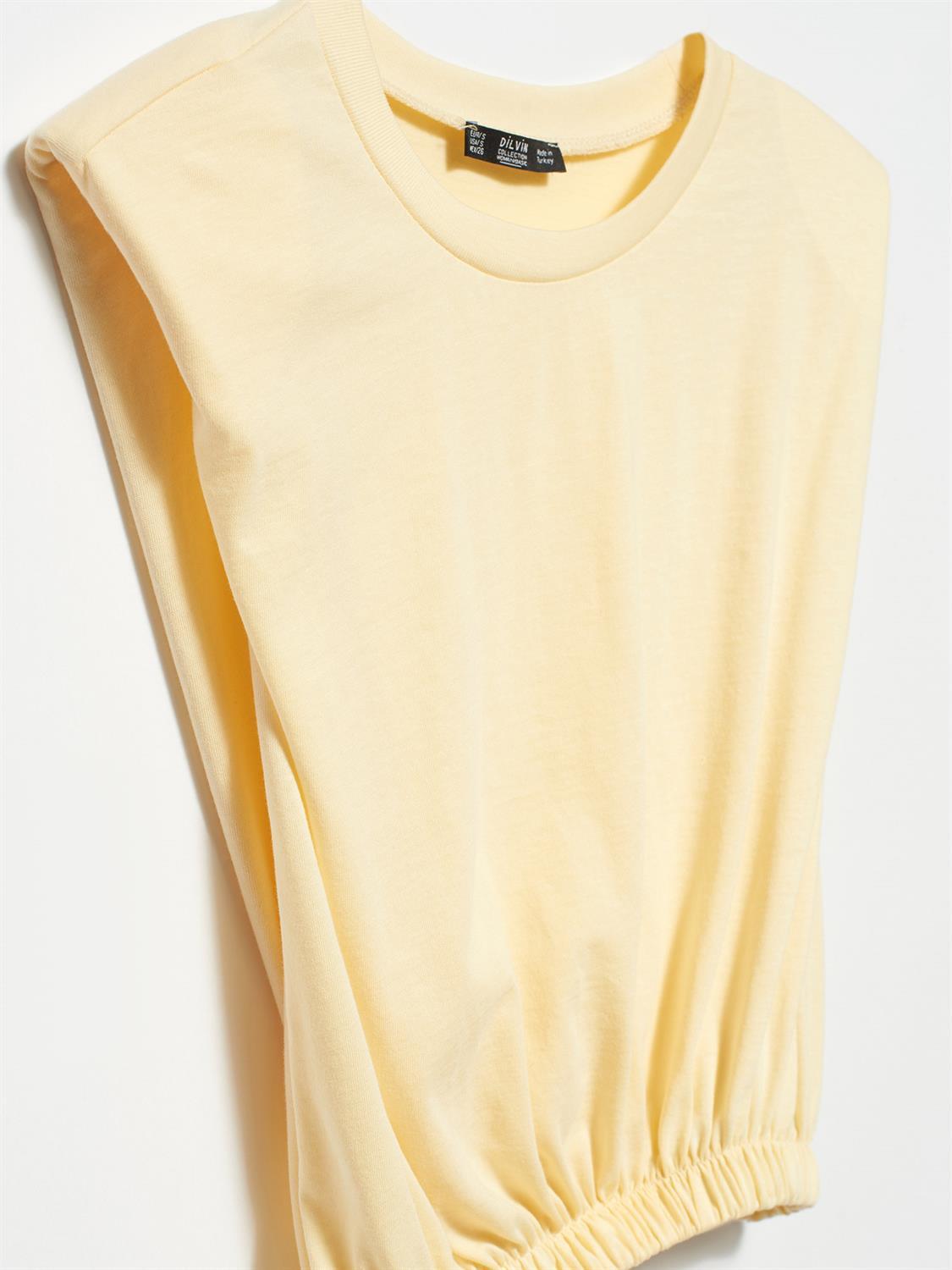 3725 Kolsuz Vatkalı T-Shirt-T.Sarı
