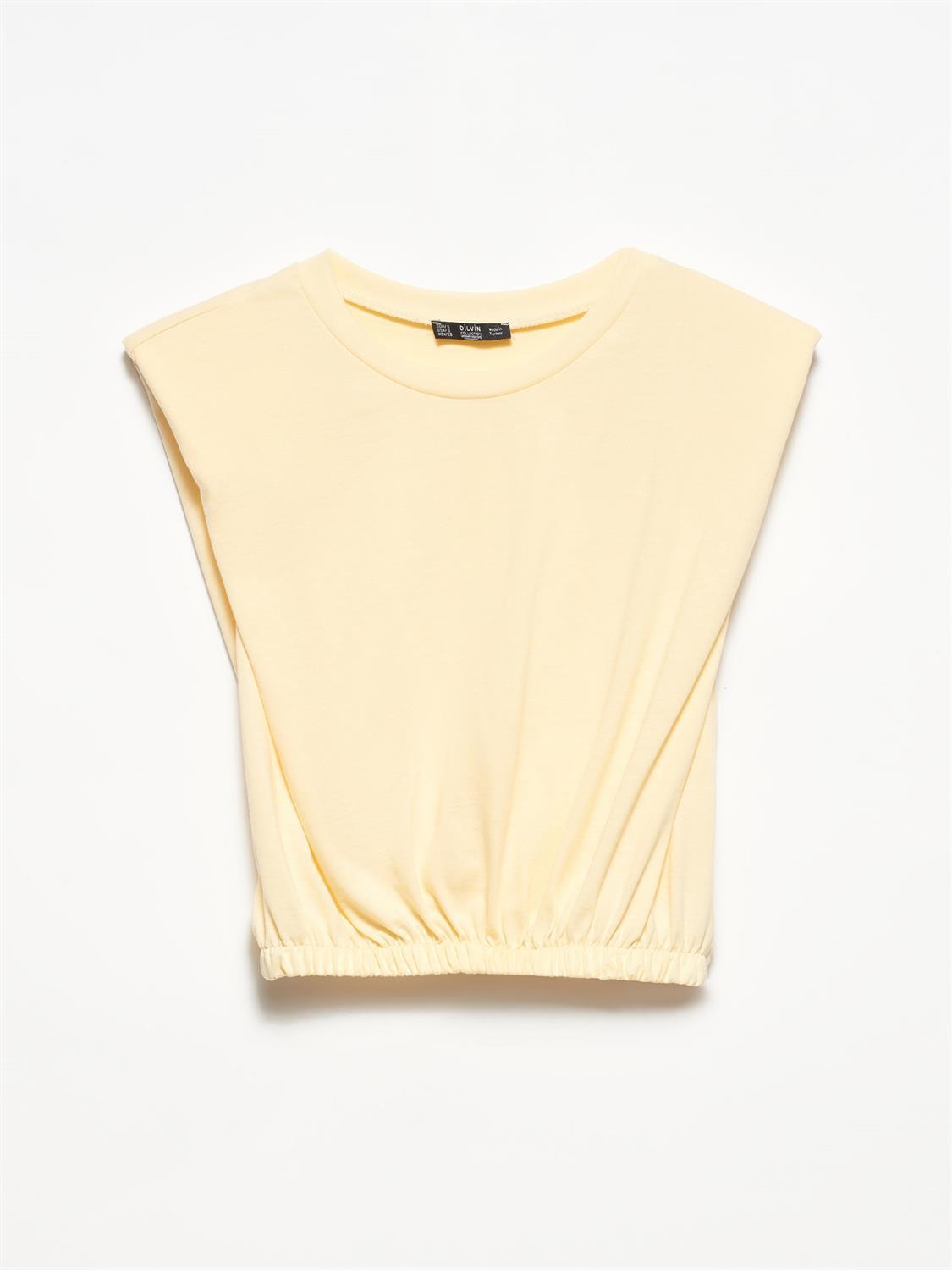 3725 Kolsuz Vatkalı T-Shirt-T.Sarı