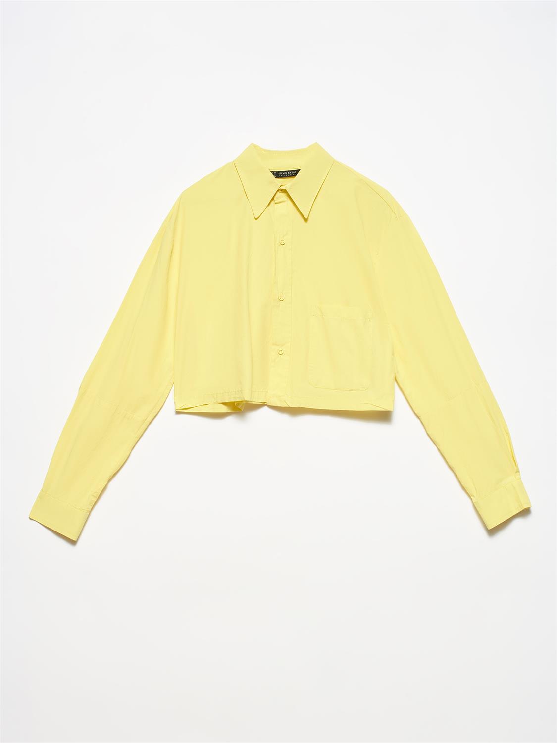 5847 Crop Gömlek-Sarı