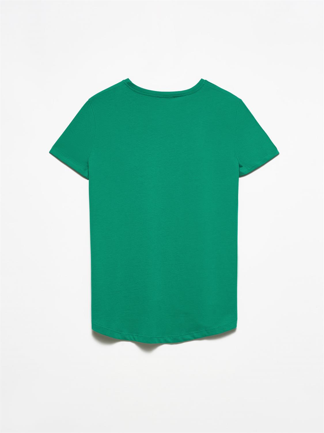 3471 Bisiklet Yaka Basic T-Shirt-Ç.Yeşil