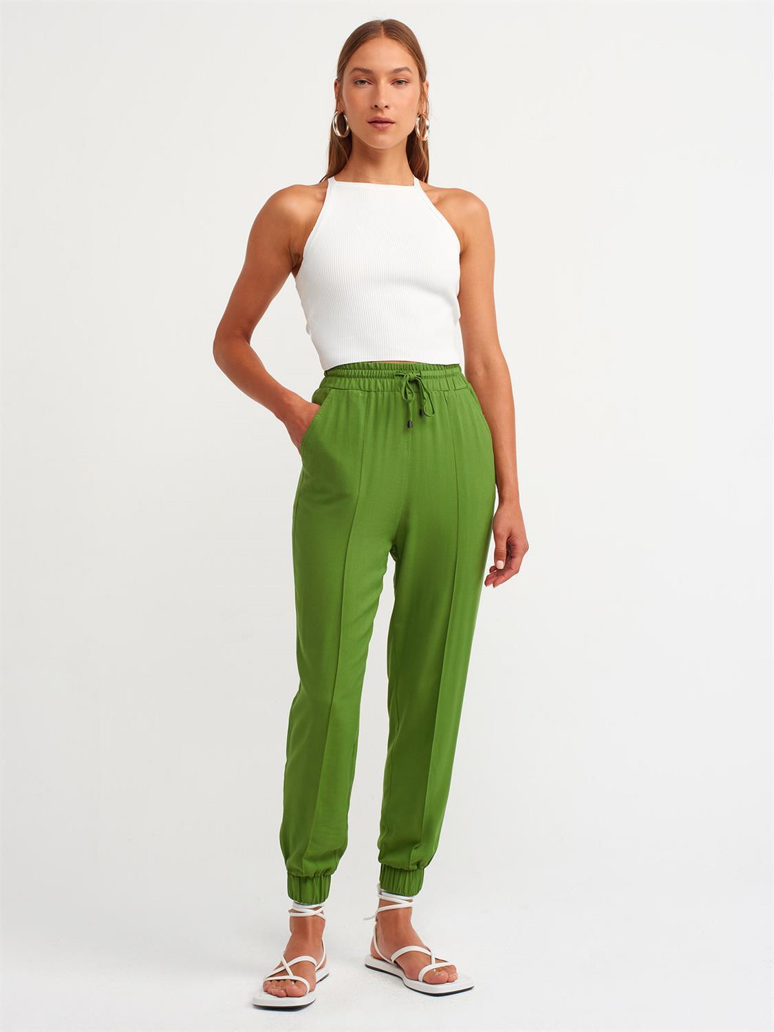 4816 Klasik Kesim Jogger Pantolon-Yeşil