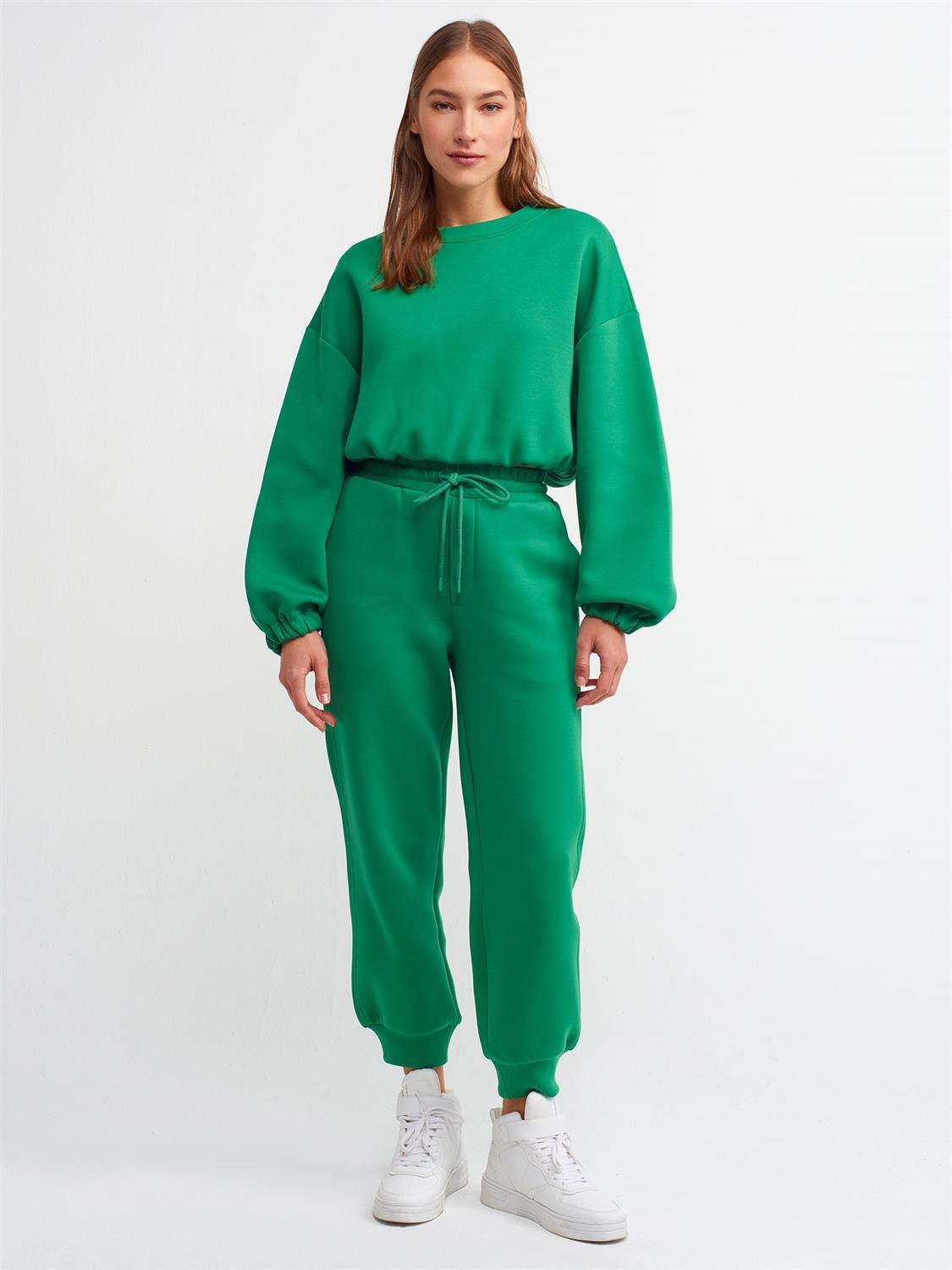 3798 Crop Sweatshirt-Yeşil