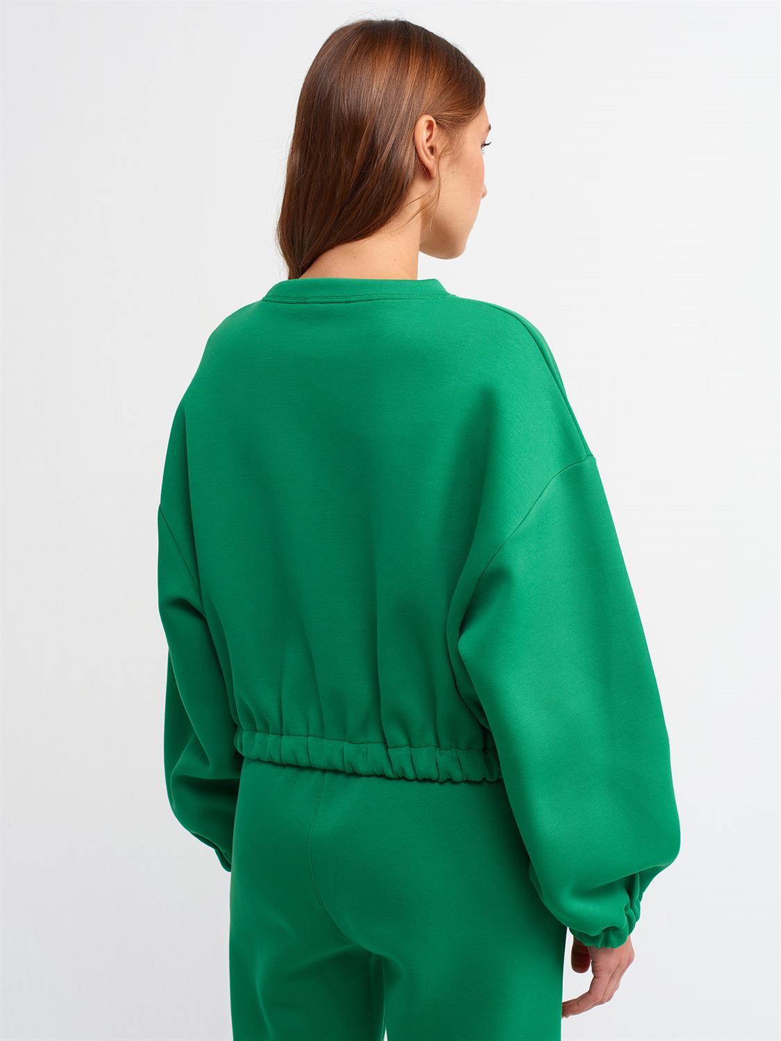 3798 Crop Sweatshirt-Yeşil