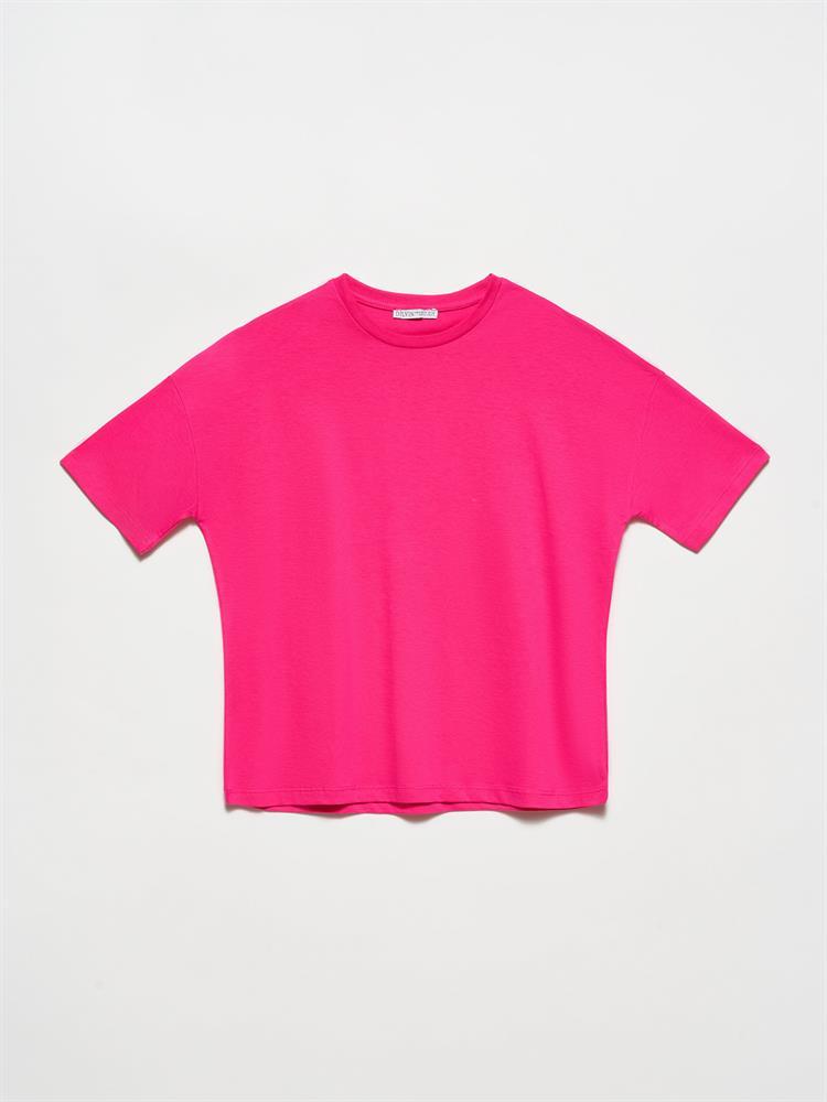 3683 Basic T-Shirt-Fuşya