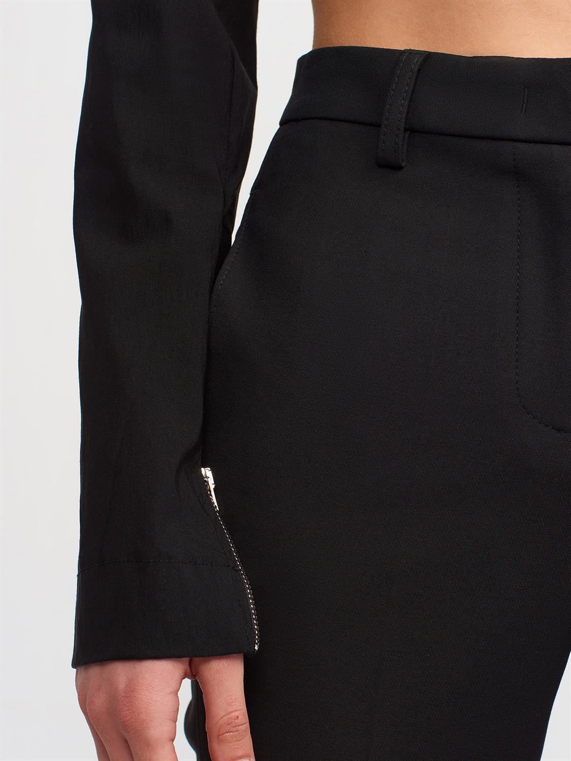 4986 Slim Fit Yüksek Bel  Pantolon-Siyah