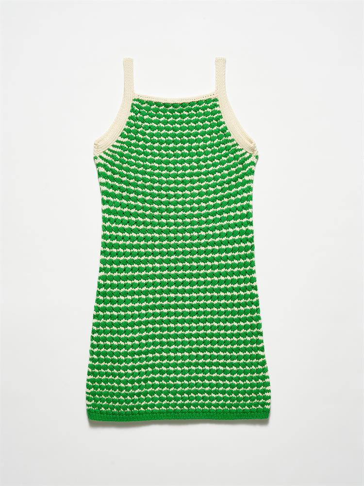 90115 Kalın Dokulu Triko Elbise-Yeşil