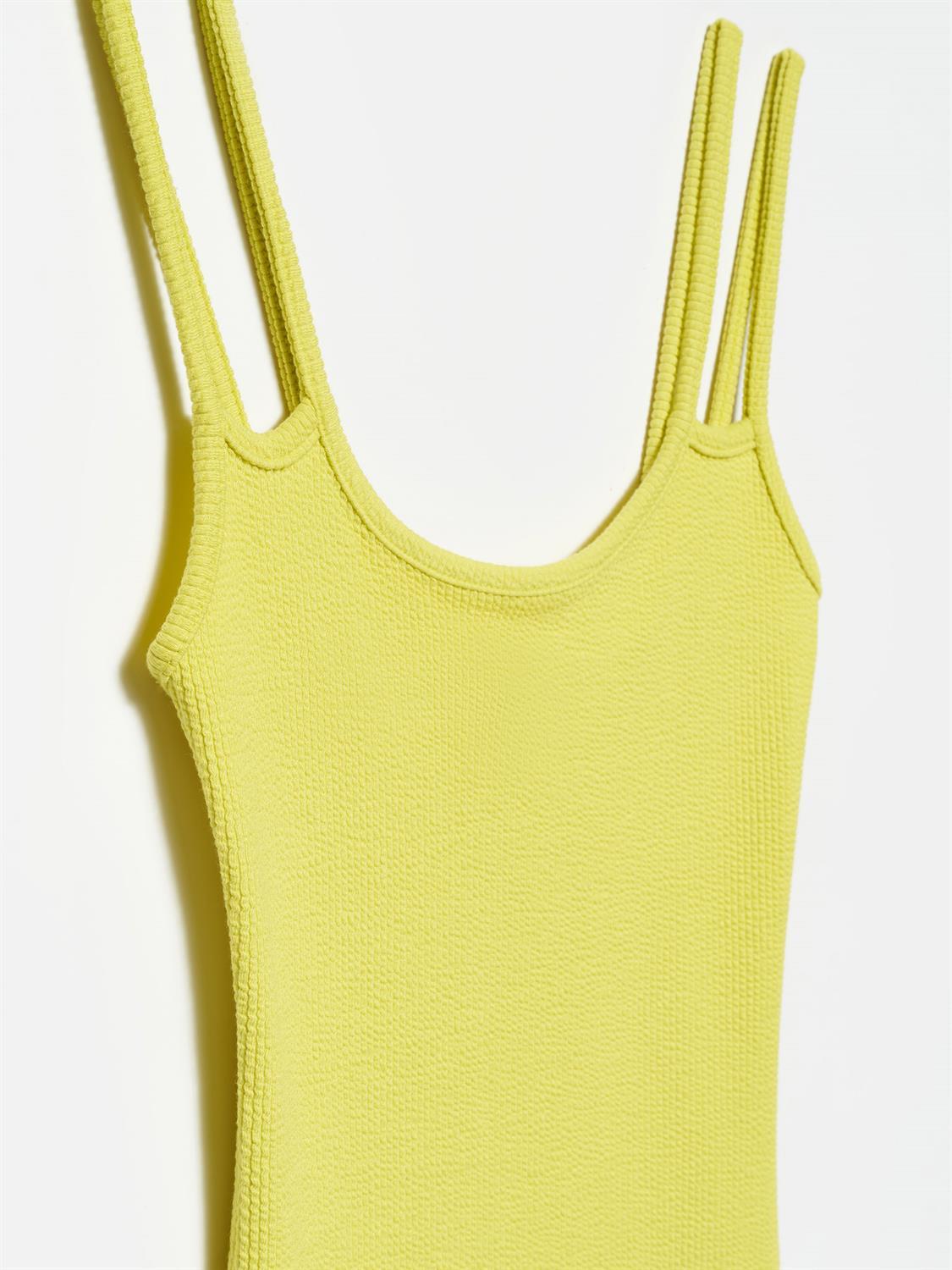 9140 Askılı Elbise-Lime