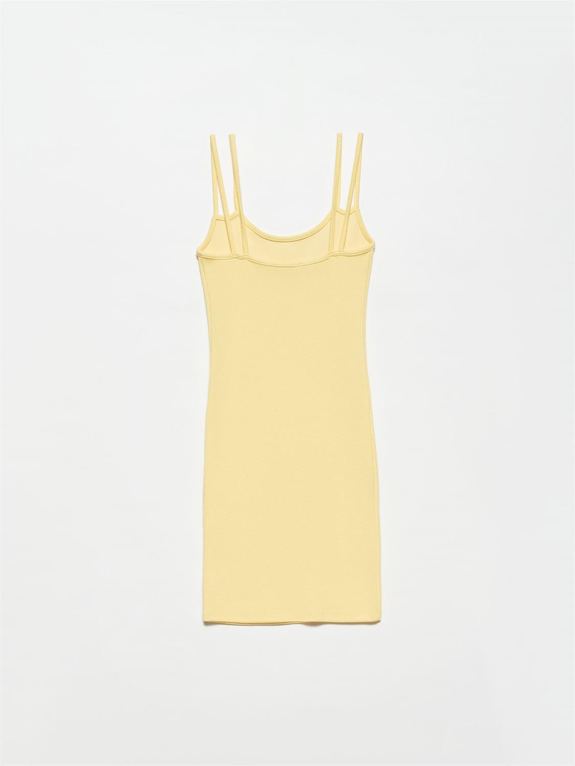 9140 Askılı Elbise-T.Sarı