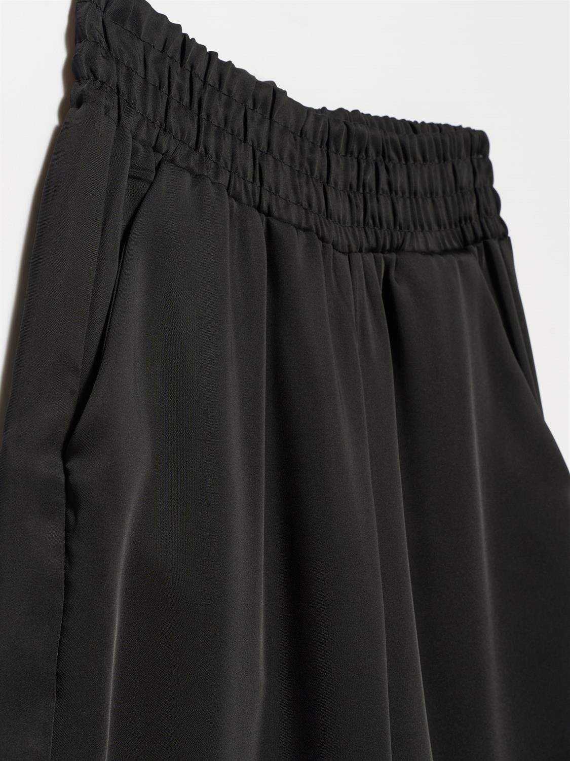 70551 Beli Lastikli Geniş Pantolon-Siyah