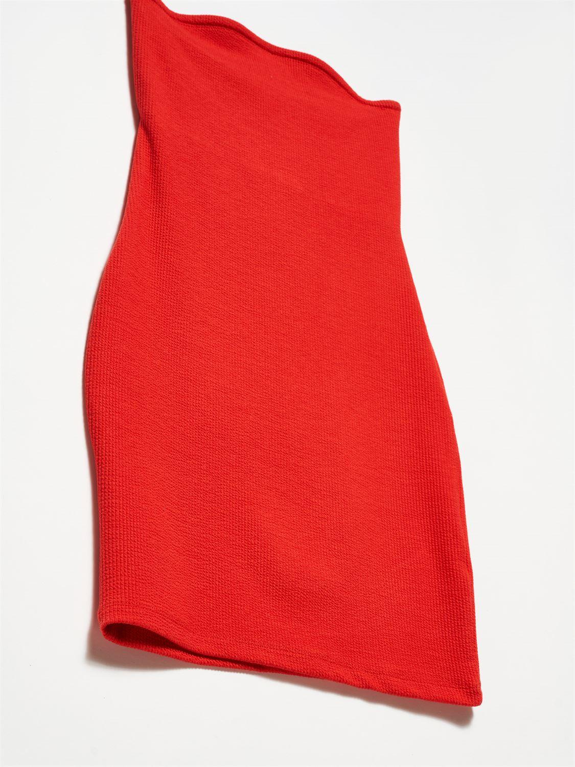 90430 Straplez Mini Elbise-Kırmızı