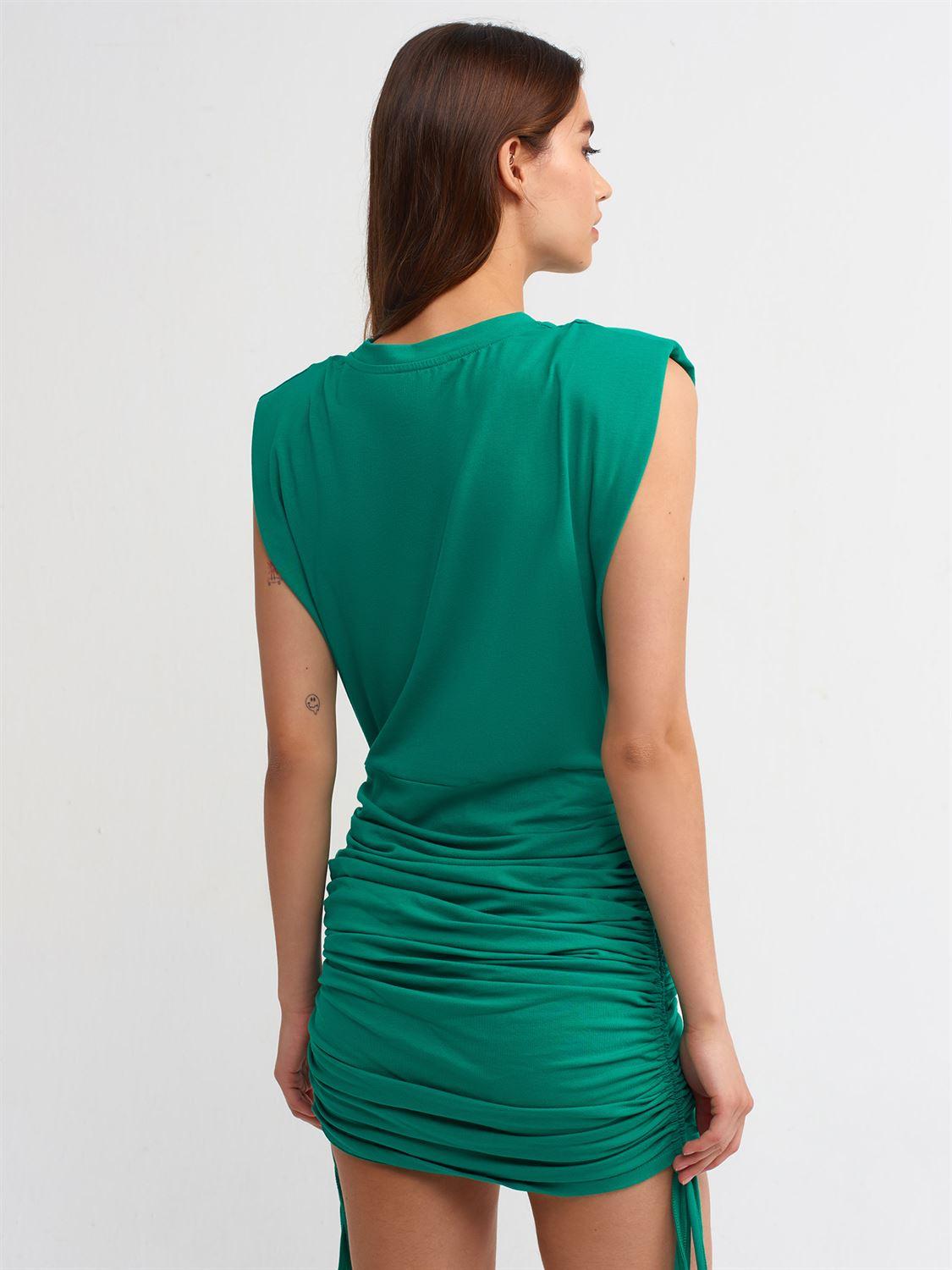 90361 Vatkalı Elbise-Ç.Yeşil