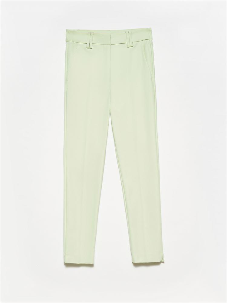 70690 Yüksek Bel Klasik Pantolon-Açık Yeşil