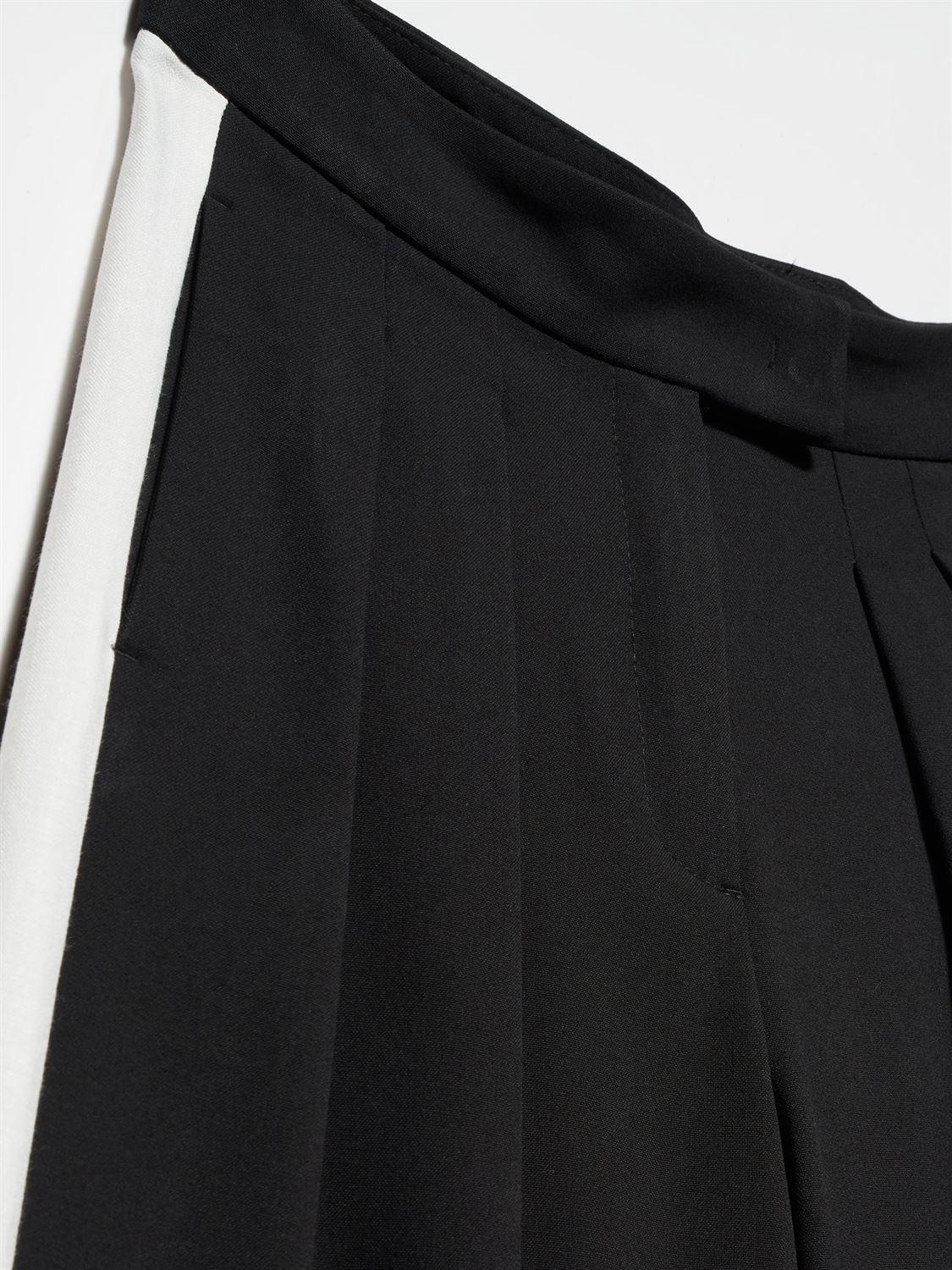 71145 Yanları Şeritli Geniş Paça Klasik  Pantolon-Siyah