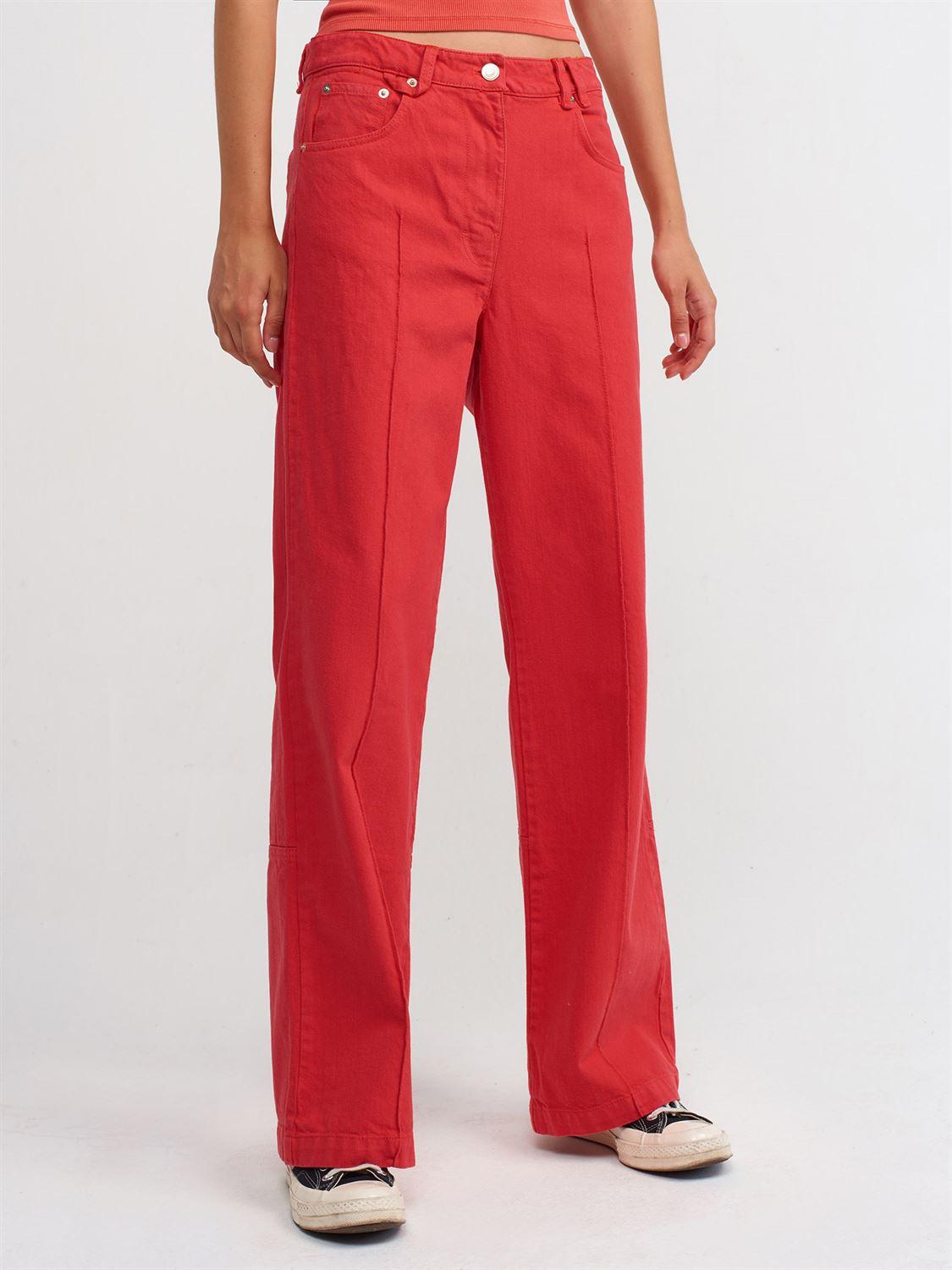 71010 Basic Pantolon-Kırmızı