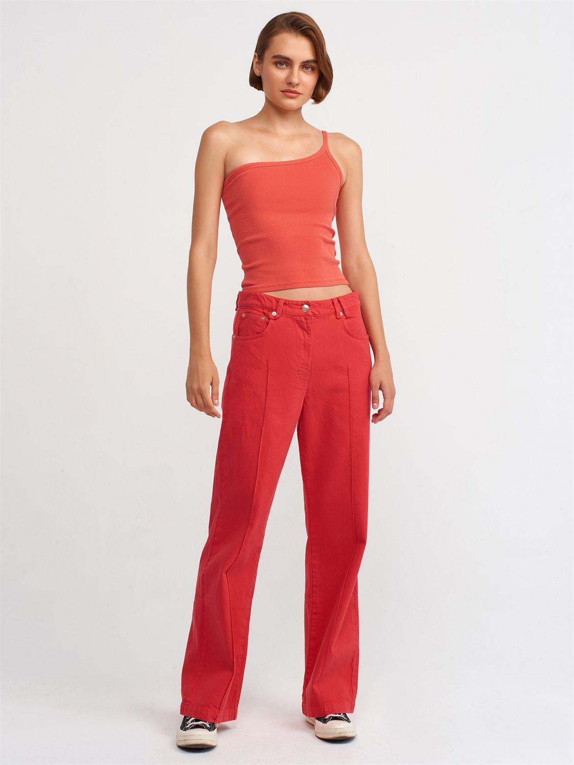 71010 Basic Pantolon-Kırmızı