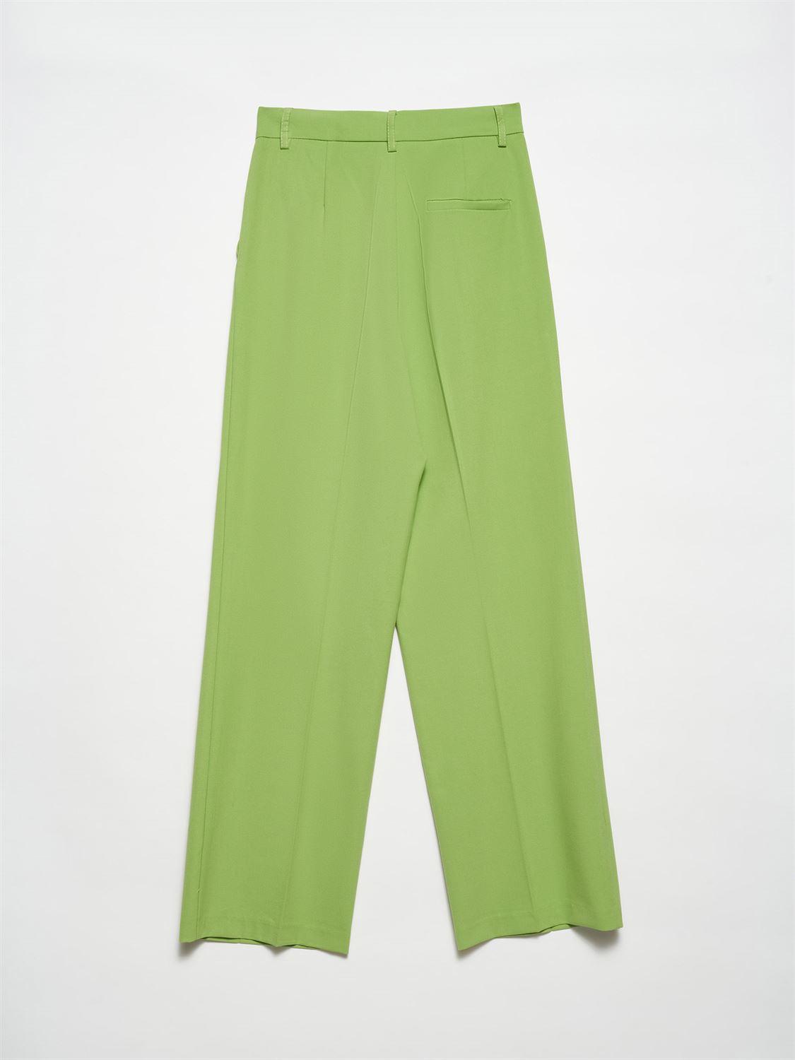 71183 Yüksek Bel Uzun Pantolon-Yeşil