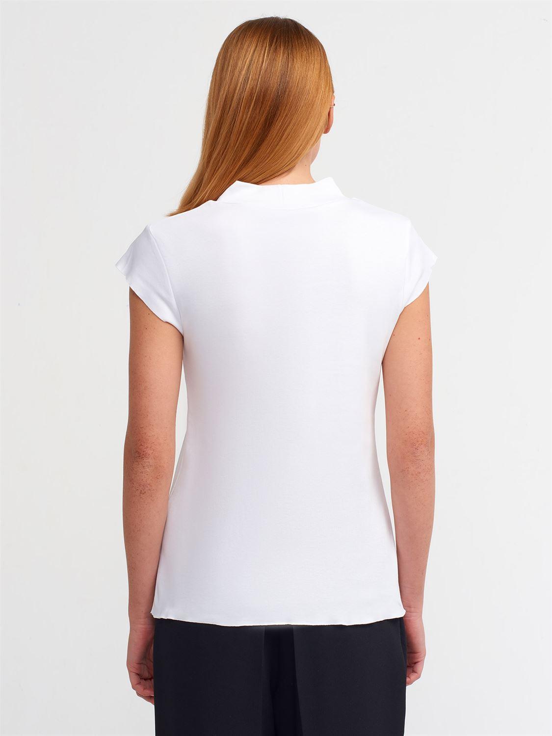 30581 Pamuklu T-shirt-Beyaz