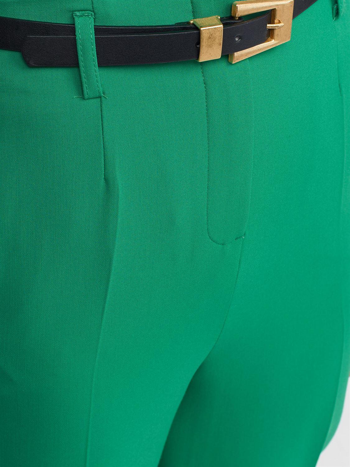 71233 Kemerli Yüksek Bel Pantolon-Açık Yeşil