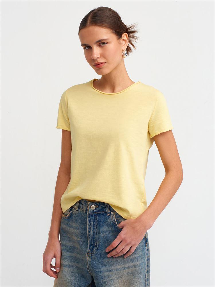 30817 Bisiklet Yaka T-shirt-Sarı
